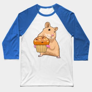 Hamster with Muffin Baseball T-Shirt